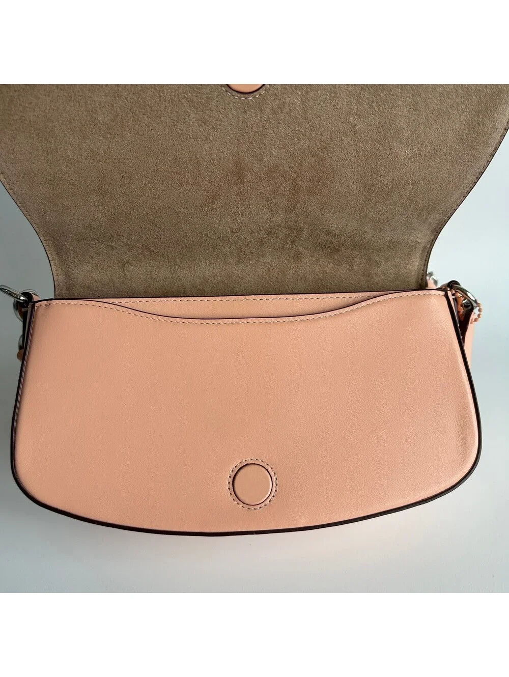Coach Andrea Shoulder Bag Faded Blush Peach Smooth Leather Flap CT768